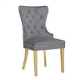 thumbnail image 3 of INCLAKE Set of 2 Velvet Dining Chairs, Tufted Upholstered Accent Chairs with Gold Legs and Nailhead Trim, Modern High Back Chairs with Lion Head Ring Pull for Living Room Kitchen, Dark Gray, 3 of 7