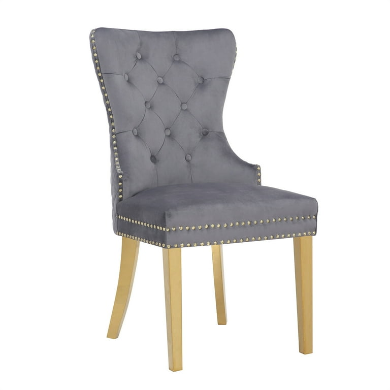 INCLAKE Set of 2 Velvet Dining Chairs Tufted Upholstered Accent