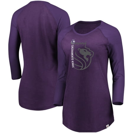 Sacramento Kings Majestic Women's Best Impression Raglan 3/4-Sleeve T-Shirt - Heathered (Best Team In Nba 2k16)
