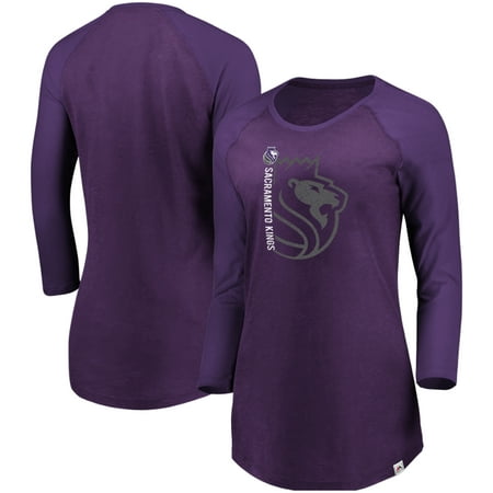 Sacramento Kings Majestic Women's Best Impression Raglan 3/4-Sleeve T-Shirt - Heathered