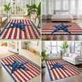 thumbnail image 4 of Area Rugs 5'x7', Independence Day Carpet Runner Indoor Outdoor Rugs Home Decor Aesthetic, 4 of July Blue Red Stars Striped Wood Non Slip Mats Washable Accent Rug for Living Room Bedroom, 4 of 8