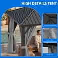 thumbnail image 3 of Dextrus 10x12FT Hardtop Gazebo with Nettings&Curtains,Outdoor Galvanized Steel Hardtop for Patio, Backyard, Deck, and Lawns -Grey, 3 of 10