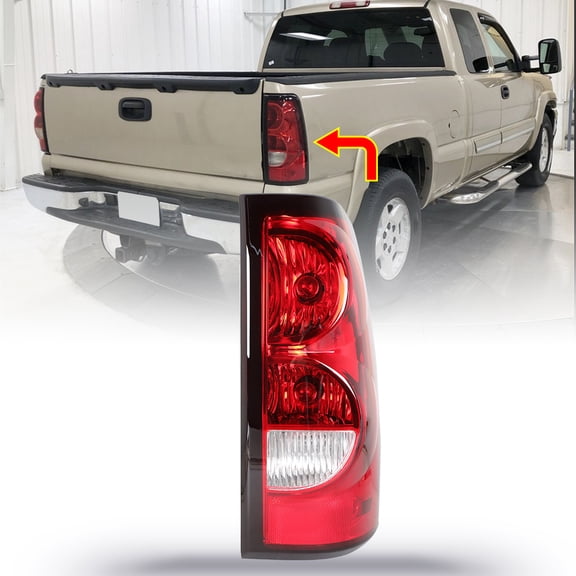 Left Rear Tail Light Brake Lamp with Bulb Taillight Replacement for 2003-2006 Chevy Silverado Brake Stop Turn Signal Right Passenger Side