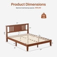 thumbnail image 4 of edx Mid Century Solid Wood Platform Bed with Headboard, Queen Size Bed Frame with Wood Slat Support, No Box Spring Needed, Walnut Finish, 4 of 8