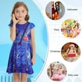 thumbnail image 6 of Benylion Descendants Costume Evie Dress for Girls Blue Flutter Sleeve Rocker Style Dresses Kids Halloween Birthday Party Cosplay Outfit for 9-10 Years, 6 of 6