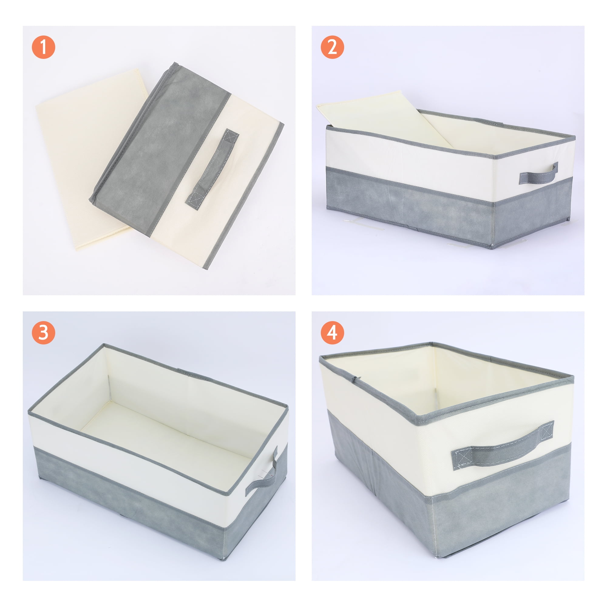 Unique Bargains Fabric Storage Cube Storage Bin Storage Basket Grey 19.7*12*8in