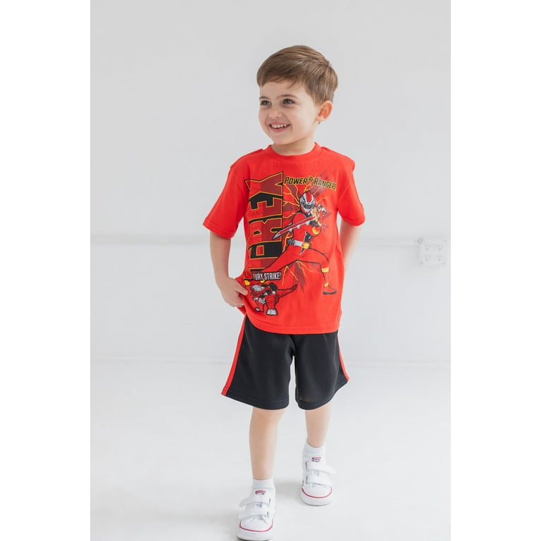 Power Rangers Little Boys T-Shirt and Mesh Shorts Outfit Set