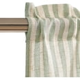 thumbnail image 3 of Vangao Kitchen Valance Linen Stripe Short Curtain 1 Panel Farmhouse Country Pinstripe Light Filtering Rod Pocket Window Treatment 18 inch Green on Beige, 3 of 7
