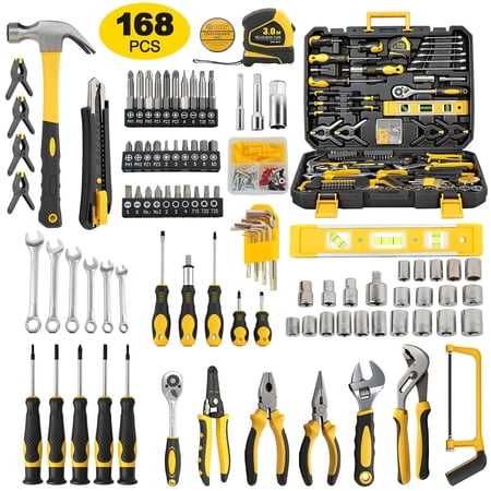 CATGOOD 168 Piece Tool Set Household Tool Kit Auto Repair Tool Set General Mechanic Tool Kit and Socket Set with Toolbox Storage Case