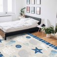 thumbnail image 5 of Area Rugs for Living Room, 5'x7' Large Washable Rug Retro Blue Starfish Seashell Jellyfish Coral Soft Indoor Carpet Non Slip Floor Mat for Bedroom Dining Room Entryway, 5 of 6