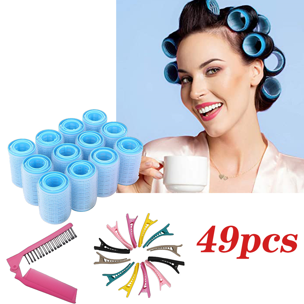 Dicasser Hair Rollers for Long Hair, 49Pcs Rollers Hair Curlers (Large