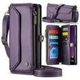 thumbnail image 5 of ShellTech Compatible with Google Pixel 9 Pro XL Crossbody Wallet Case 5G RFID Blocking 7-Card Holder Soft PU Leather Magnetic Snap Strap Zipper Pocket Phone Case,Purple, 5 of 20