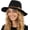 Leopard Trim - Black, variant on Women’s Fedora Spring Wide Brim Panama Hat - Leopard Trim - Black