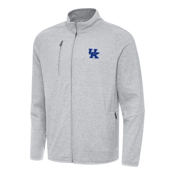 Men's Antigua Heather Gray Kentucky Wildcats Hold-Up Full-Zip Tri-Blend Jacket