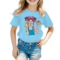 thumbnail image 1 of T-Shirts Garçons Tout-Petits Été Mignon Imprimé Graphique Col Rond Manches Courtes Coupe Ample Décontractée Pull Blouse Quotidienne Printemps pour Enfant 11-12 T, 1 of 5