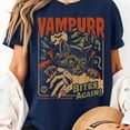 thumbnail image 3 of Vampurr Bites Again! Funny Cat Halloween Vintage Unisex T-Shirt, Sizes S-5XL - Gategoo, 3 of 5