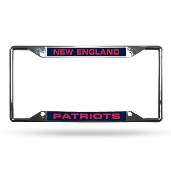 New England NFL Patriots All Corner EZ View Chrome Metal Laser Cut License Plate Frame