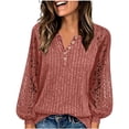 thumbnail image 4 of LIaqionyy Womens Long Sleeve Shirts Lace Tops Fall Fashion Outfits Business Casual Blouses Lightweight Sweater, 4 of 5