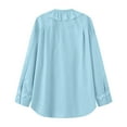 thumbnail image 4 of Oplxuo Women's Boho Ruffle Trim Tie Front Top Chiffon Shirt Long Sleeve Chifffon Blouse Tunic Tops, 4 of 6