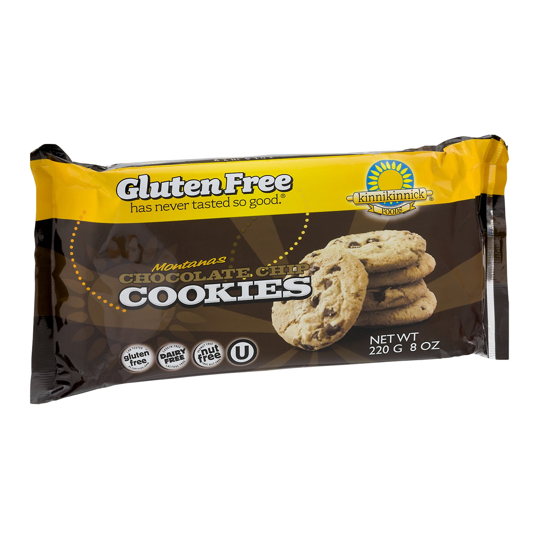 (3 pack) Kinnikinnick Foods Gluten Free Montanas Chocolate Chip Cookies, 8.0 OZ