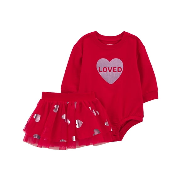 Carter's Child of Mine Baby and Toddler Girl Valentine's Outfit Skirt Set, Sizes Newborn-24 Months