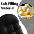 thumbnail image 3 of Tappio Rocking Chair Cushions Set of 2, High-Density Sponge Thicken Indoor/Outdoor Chair Cushions, Tufted Seat Pads with Elastic Webbing and Non-Slip Bottom for Indoor/Outoor Furniture, Black, 3 of 6