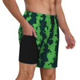 thumbnail image 2 of Fuzoiu Green Stripes Of Watermelon Print Men's Swim Shorts,Quick-Dry Double-Layer Swim Trunks,Board Trunks,Beach Shorts Swimwear Bathing Suits-3X-Large, 2 of 6