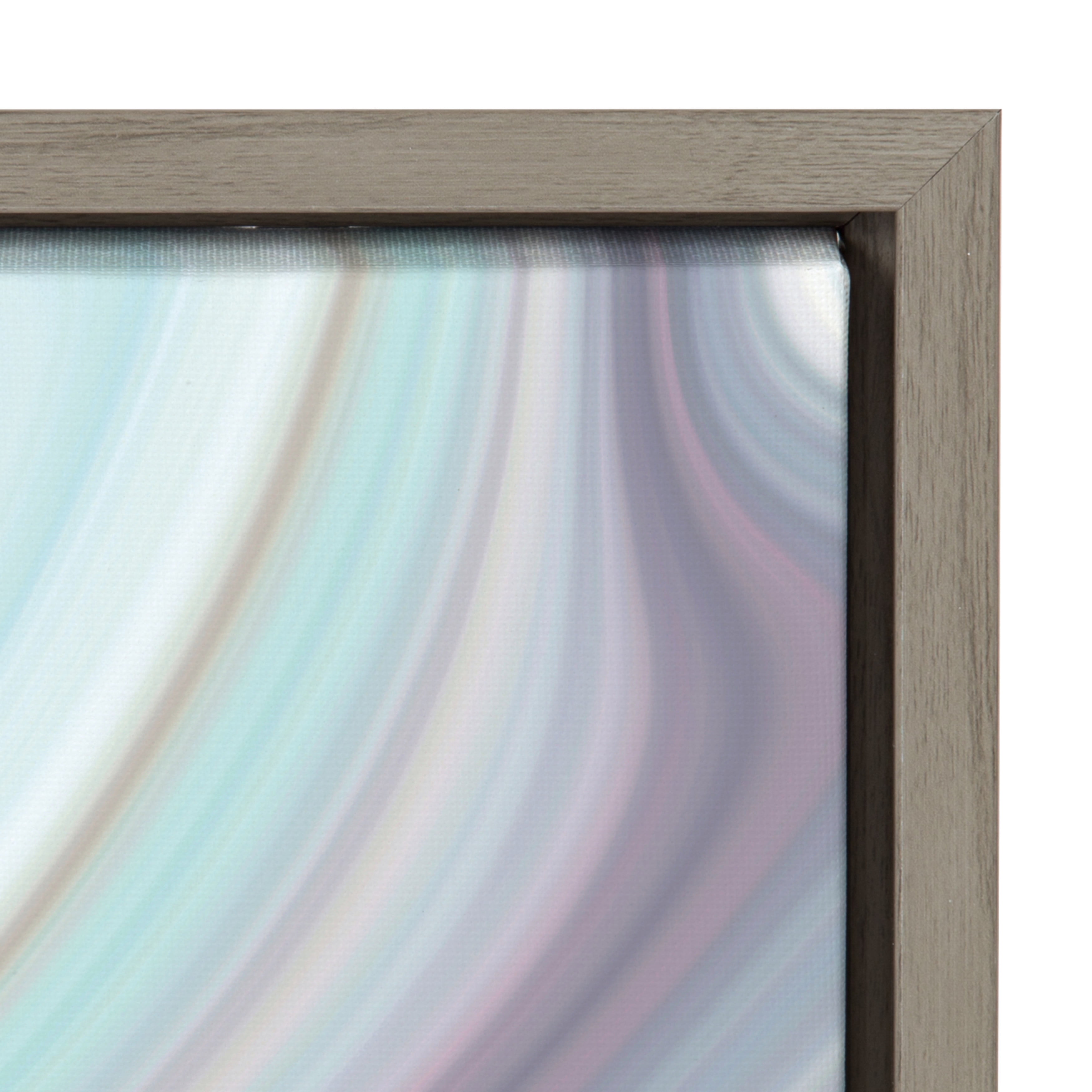 Kate and Laurel Sylvie Aqua Marine and Purple Marble Abstract Framed Canvas Wall Art by Amy Peterson, 18x24 Gray