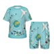 thumbnail image 1 of Fotbe Travelling on Airplane Pijama Estampada de 2 Piezas para Niños – Ropa de Dormir de Manga Corta Cómoda para Niños y Niñas, Camiseta y Shorts de Algodón-3X-Large, 1 of 6