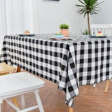 54x108in Vinyl Tablecloth With Flannel Backing, Checkered Vinyl Plastic Table Cloth Cover Oil Spill Proof Pvc Table Cloths For Camping Picnic Dining Indoor Outdoor, Disposable Thickened Tablecloth