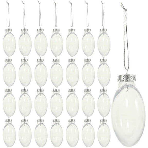 PAMINGONO Clear Baubles 36Pcs Flat Ornaments for Crafts and Party Decorations Christmas Ball Ornaments