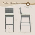 thumbnail image 3 of Gymax 4 PCS Patio Wicker Barstools Bar Height Chairs W/ Cushions Backyard Off White, 3 of 9