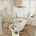 thumbnail image 6 of FINE MAKER Modern Crystal Chandelier, 8-Light Gold Semi Flush Mount Ceiling Light Fixture, 3-Tier Glass Chandelier Light Fixture for Living Room, Bedroom, 6 of 12