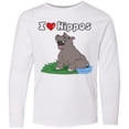 thumbnail image 3 of Inktastic I Love Hippos Long Sleeve Youth T-Shirt, 3 of 5