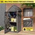 thumbnail image 5 of Bifanuo Large Outdoor Storage Shed with Door & Shelf - Weatherproof Gray Garden Tool Cabinet with Hooks for Backyard, Patio, Lawn, 5 of 11