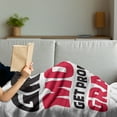 thumbnail image 3 of Grandma Soft Flannel Fleece Throw Blanket, Moms and Grandmothers Slogan with Positive Vibes Inspirational Words, Cozy Plush for Indoor and Outdoor Use, 60" x 80", Red Black White, by Ambesonne, 3 of 5