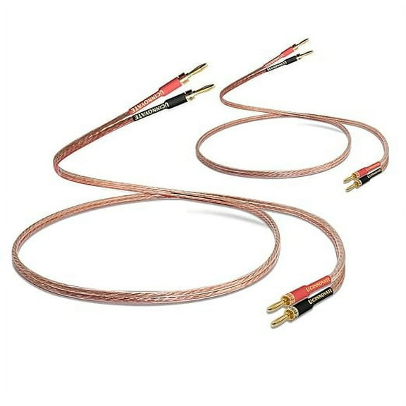 UCINNOVATE Speaker Cable with Banana Plugs, 2 Pack 13 AWG Speaker Wire with Gold-Plated Banana Tips for Amplifier Receiver Audio HiFi System (6.6FT/ 2m)