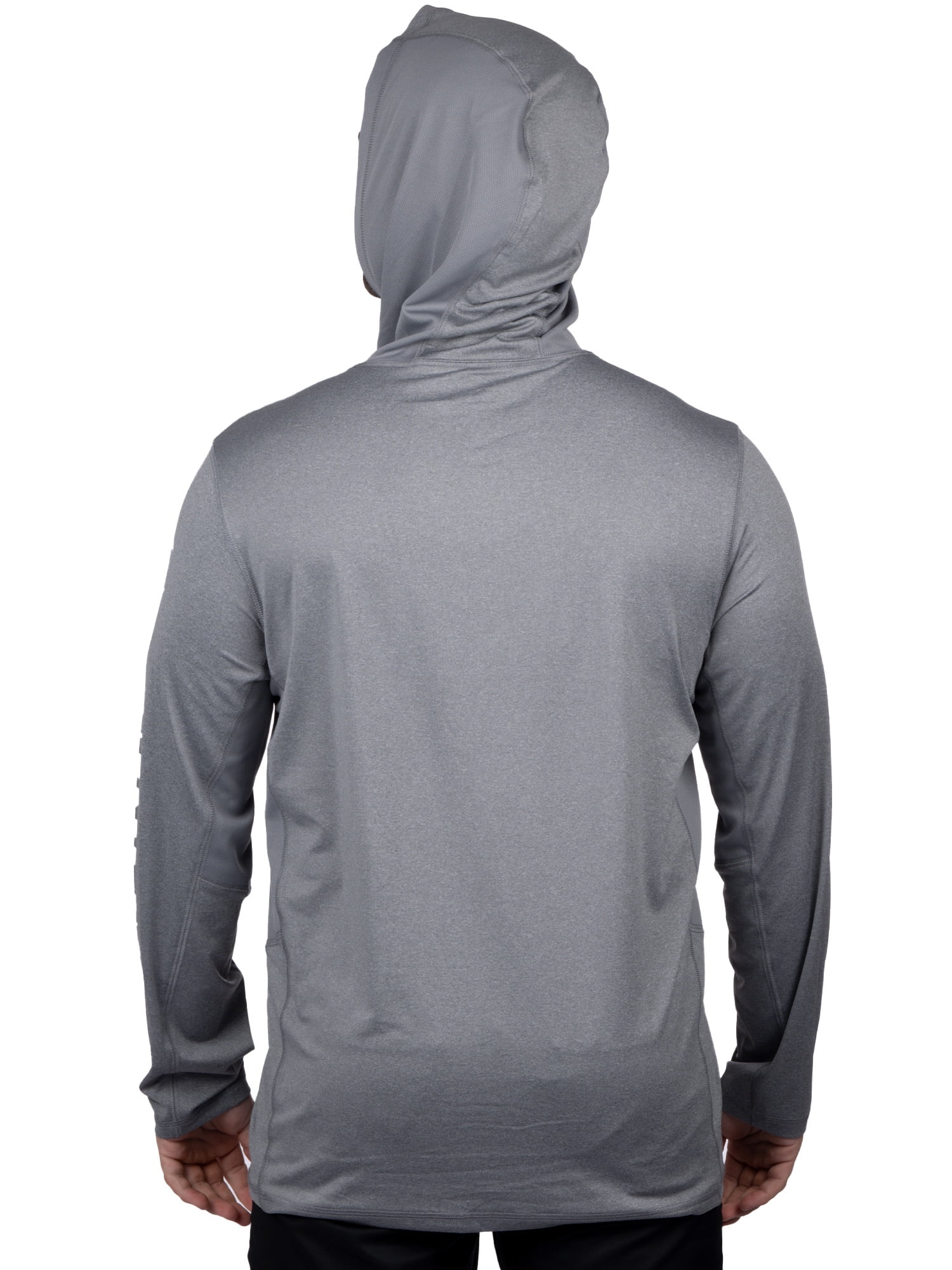 Realtree Mens Long Sleeve Jersey Recycled Polyester UPF Scent Control Heather Gray Hoodie- S