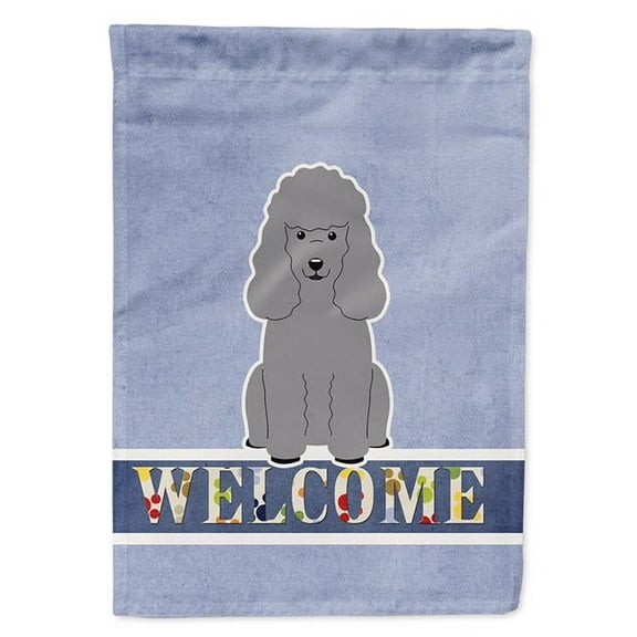 Carolines Treasures BB5649GF Poodle Silver Welcome Garden Size Flag