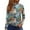 Blue, variant on Women's Casual Daily Wear Mid Neck Long Sleeve Christmas Printed Top, Holiday Graphic Blouse, Comfortable Fall Winter T-Shirt,Pink,L