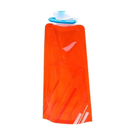 700Ml Collapsible Reusable Water Bottle Lightweight Leak-Proof Flexible Sports Flask For Hiking, Cycling, Gym And Outdoor Activities(Orange-25X12.7Cm)