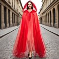thumbnail image 2 of Hooded Cloak Adult Sheer Cape Witch Queen Cosplay Costume for Halloween Christmas Special Festivals Renaissance, 2 of 7