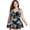 Black background with pattern, variant on AURA Women One Piece Tummy Control Swimsuit Plus Size L 4XL Modest Swimwear