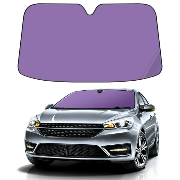 Car Windshield Sun Shade Funny for Car Front Window Lavender Purple Pure Color Foldable Car Sunshade Windshield | Vehicle Car Sun Visor UV Rays &Heat Blocker Covers Auto Window Protector