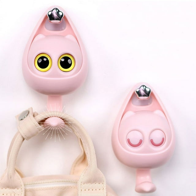 Cute Wink Cat Hooks A Hook That Winkings Cartoon Winking Cat Hook No Need To Punch No Small Metal S Hooks for Locker Stuff Door Hangers Bags Loofah Holder for Shower Small Hooks for Hanging
