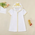 thumbnail image 2 of REgarm Toddler Baby Swim Cover Up Terry Cloth Hooded Zip-up Bathing Suit Cover Up for Girls Boys Swimwear Summer Beach Swimsuit Cover Up Yellow,3-4 Years, 2 of 6