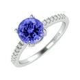 thumbnail image 2 of Sterling Silver with Natural Tanzanite and White Topaz Engagement Ring, 2 of 3