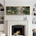 thumbnail image 3 of Large Framed Canvas Print Serene Swans on a Tranquil River Wall Art Decorative Ready to Hang Painting for Living room Bedroom - 60"x20" Natural Frame, 3 of 7