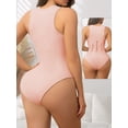 thumbnail image 5 of Athlemo Sleeveless Bodysuits for Women Slim Fitted Square Neck Ribbed Knit Going Out Bodysuit Tops, 5 of 8