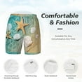 thumbnail image 5 of Gaeub Starfish And Seashell Mens Swim Trunks Stretch Beach Shorts Quick Dry for Men Swim Shorts Swimwear with Pockets- Medium, 5 of 9